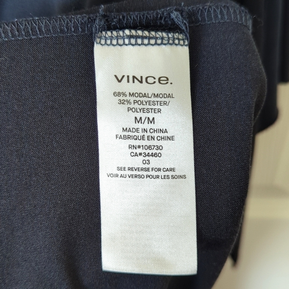 Vince Silky Sleeveless Scoop Neck Tie Front Midi Sheath Dress Coastal Navy M - Picture 6 of 15